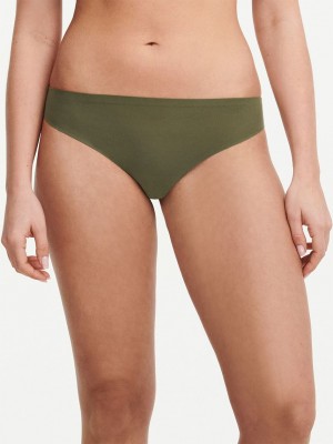 Khaki Green Women Chantelle SoftStretch Thong Panty | HSE8174DP