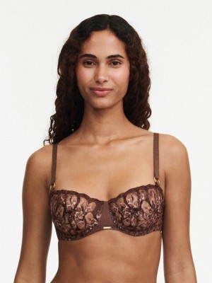 Leopard Women Chantelle Fleurs Demi Bras | PYX6232PB