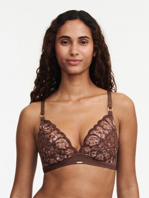 Leopard Women Chantelle Fleurs Wirefree Bras | PVS2896HD