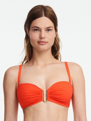 Light Orange Women Chantelle Glow Wireless Bandeau Swim Bikini Tops | QJH8441VG