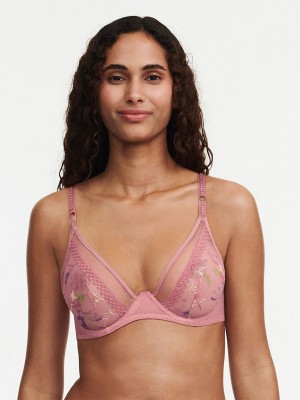 Pink Multicolor Women Chantelle Suzy Lace Underwire Bras | GDF7798BB