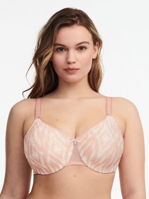 Pink White Women Chantelle C Magnifique Seamless Minimizer Unlined Bra | PWF225AB