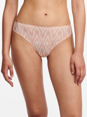 Pink White Women Chantelle SoftStretch Thong Panty | HJN3056EG