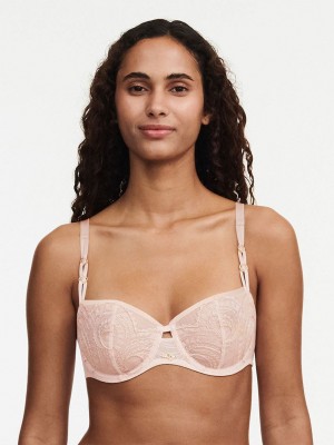 Pink Women Chantelle Mystic Dream Lace Demi Unlined Bra | LGR7733HI