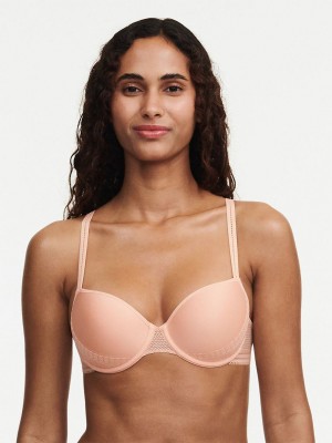 Pink Women Chantelle Sofie Custom Fit Demi T-Shirt Bra | HFE2619GC