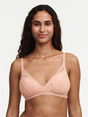 Pink Women Chantelle Sofie Lace Bralettes | XRK28100JD