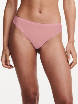 Pink Women Chantelle SoftStretch Thong Panty | KFD8487WL