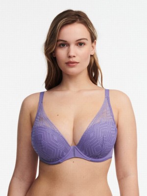 Purple Women Chantelle Ondine Plunge T-Shirt Bra | SNH6681FX