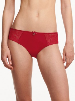 Red Women Chantelle Orchids Briefs | YWN6345RU