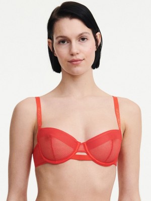 Red Women Chantelle Xpose Demi Bras | XDH1394AO