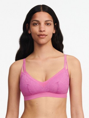 Rose Pink Women Chantelle SoftStretch Lace Bralettes | VCM9877CA