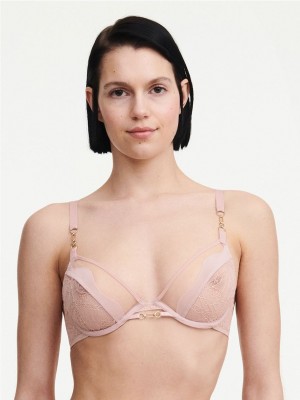 Rose Pink Women Chantelle Spark Lace Underwire Unlined Bra | TJH10095ZW