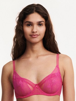 Rose Red Women Chantelle Maddie Demi Bras | SDD3610ZO