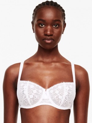 White Women Chantelle Day to Night Lace Demi Unlined Bra | LQX6759CV