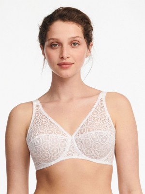 White Women Chantelle Fete Full Coverage Unlined Bra | HJT1646CM