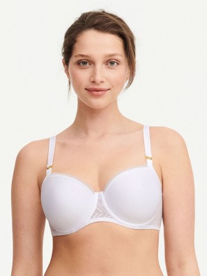 White Women Chantelle Graphic Allure Smooth Custom Fit Demi T-Shirt Bra | JLV1469NZ