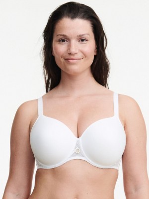 White Women Chantelle Graphic Support Full Coverage Custom Fit T-Shirt Bra | SCB9930PX