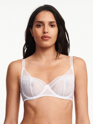 White Women Chantelle Maddie Demi Bras | RAJ1873EW