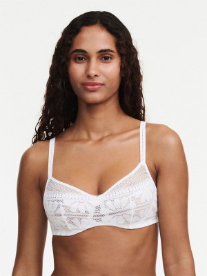 White Women Chantelle Sofie Lace Underwire Bras | PLO9081ZU