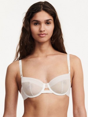 White Women Chantelle Xpose Demi Bras | DFT6775YJ