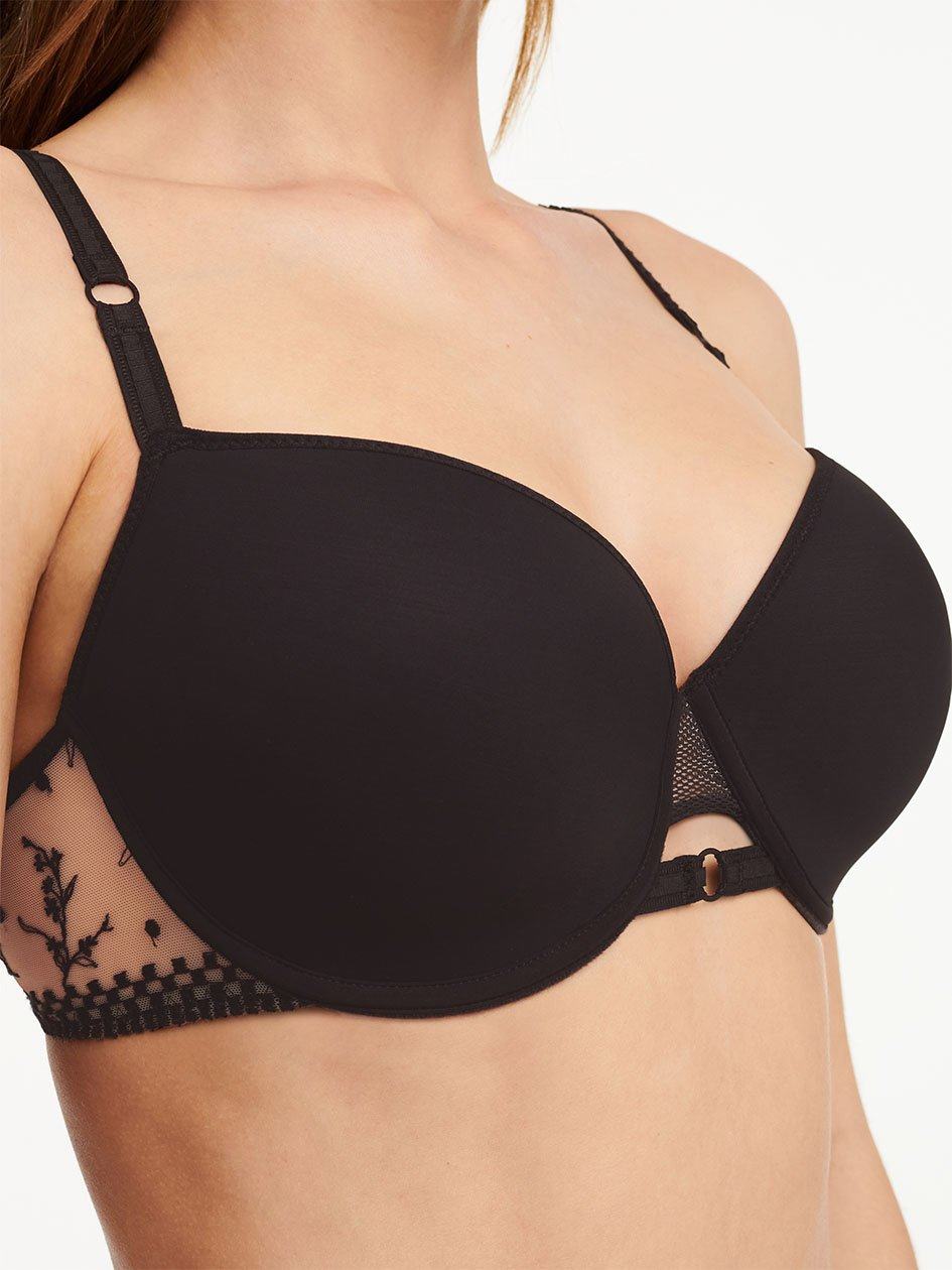 Beige Black Women Chantelle Suzy Demi T-Shirt Bra | YDR7243YT