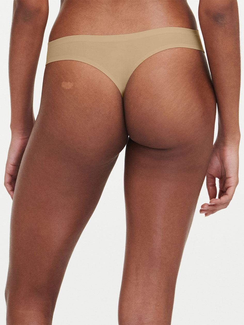 Beige Brown Women Chantelle SoftStretch Thong Panty | ZGU10035ER