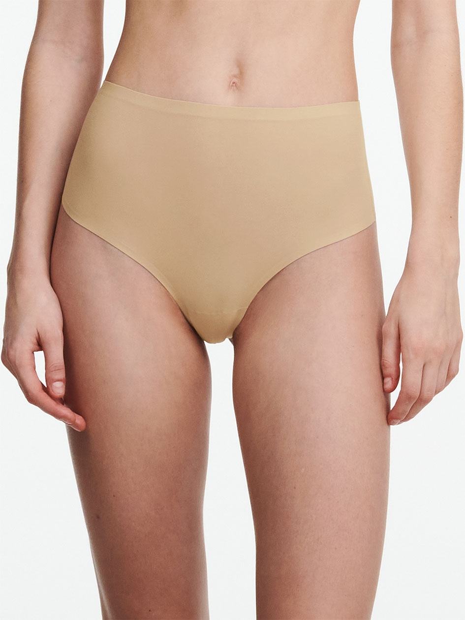 Beige Brown Women Chantelle SoftStretch High Waist Thong Panty | BJC673KY