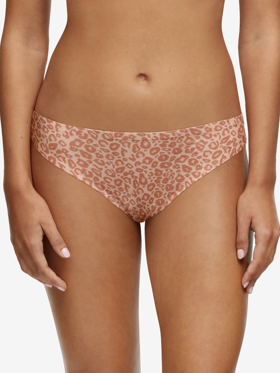 Beige Leopard Women Chantelle SoftStretch Thong Panty | DRF113ST