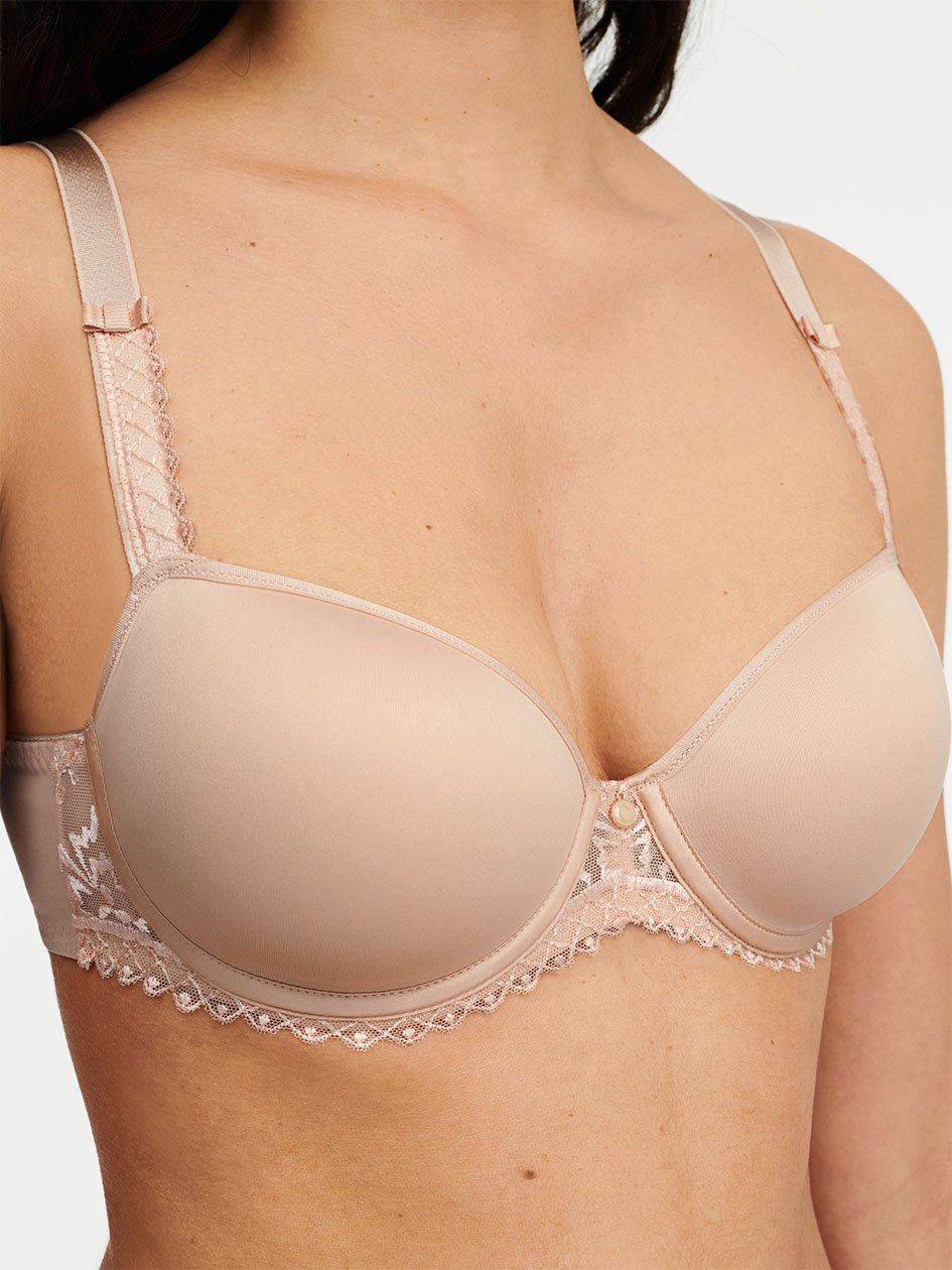 Beige Pink Women Chantelle Every Curve Demi Memory Foam Bras | OKS644HD