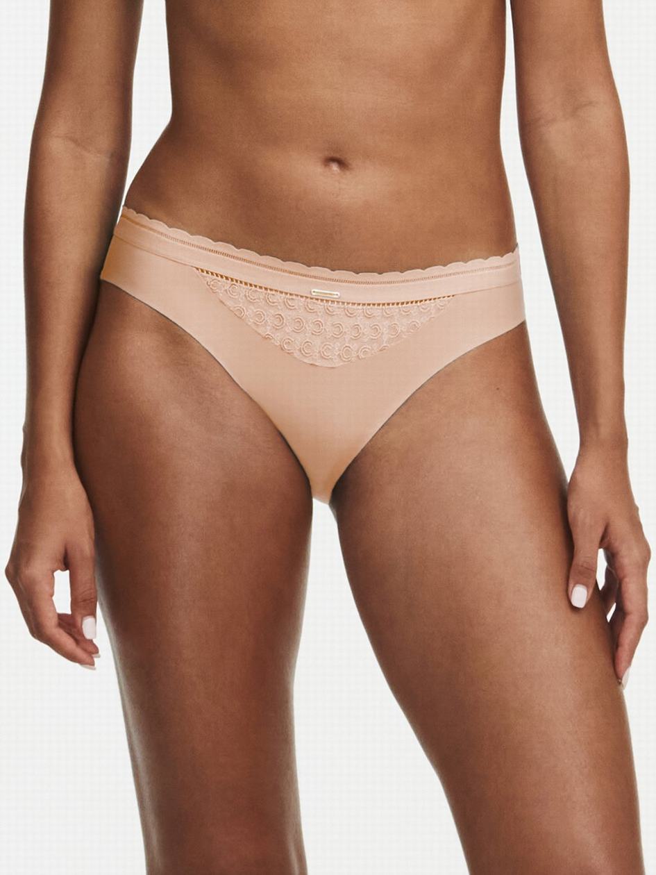 Beige Pink Women Chantelle Monogram Bikini Bottoms | DQI6617AA