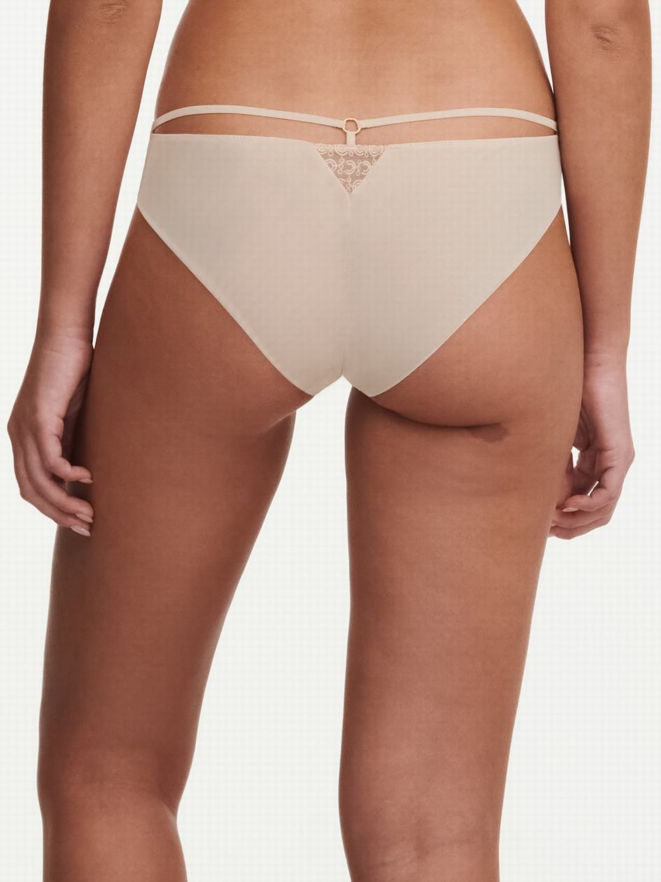 Beige Pink Women Chantelle Monogram Cheeky Bikini Bottoms | XKS5262PP