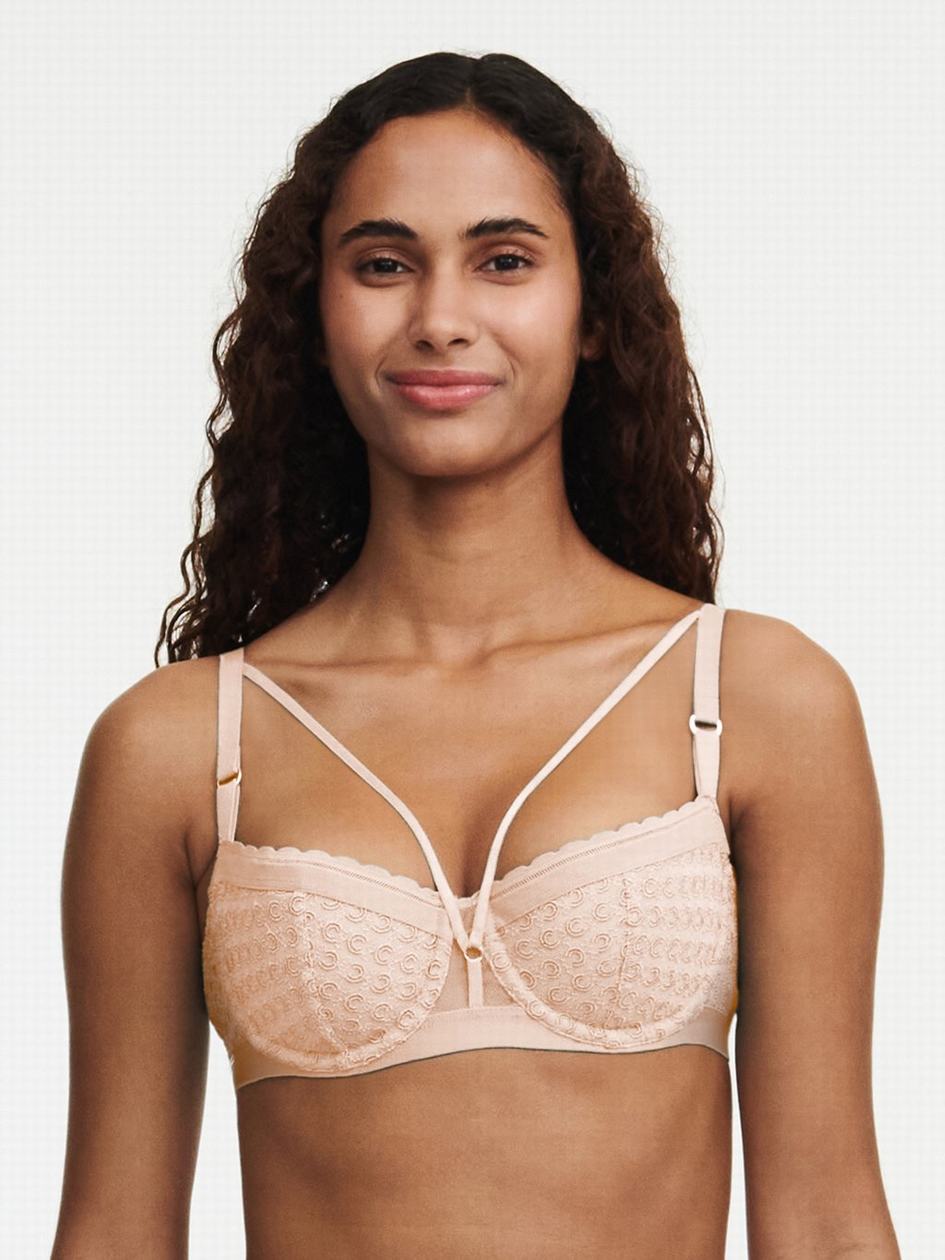 Beige Pink Women Chantelle Monogram Demi Unlined Bra | IOZ3724FC