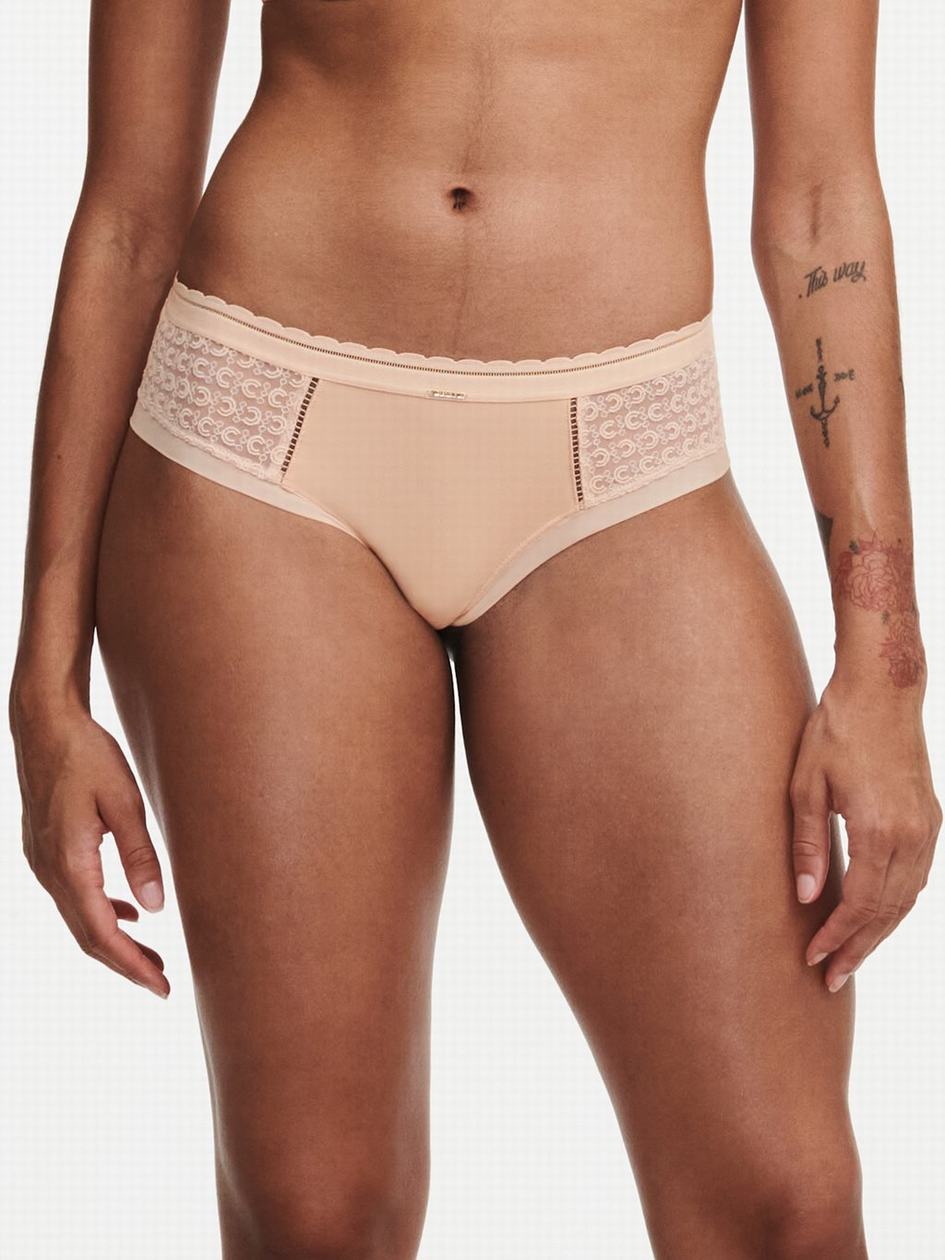 Beige Pink Women Chantelle Monogram Hipster Panty | BNR5068YH