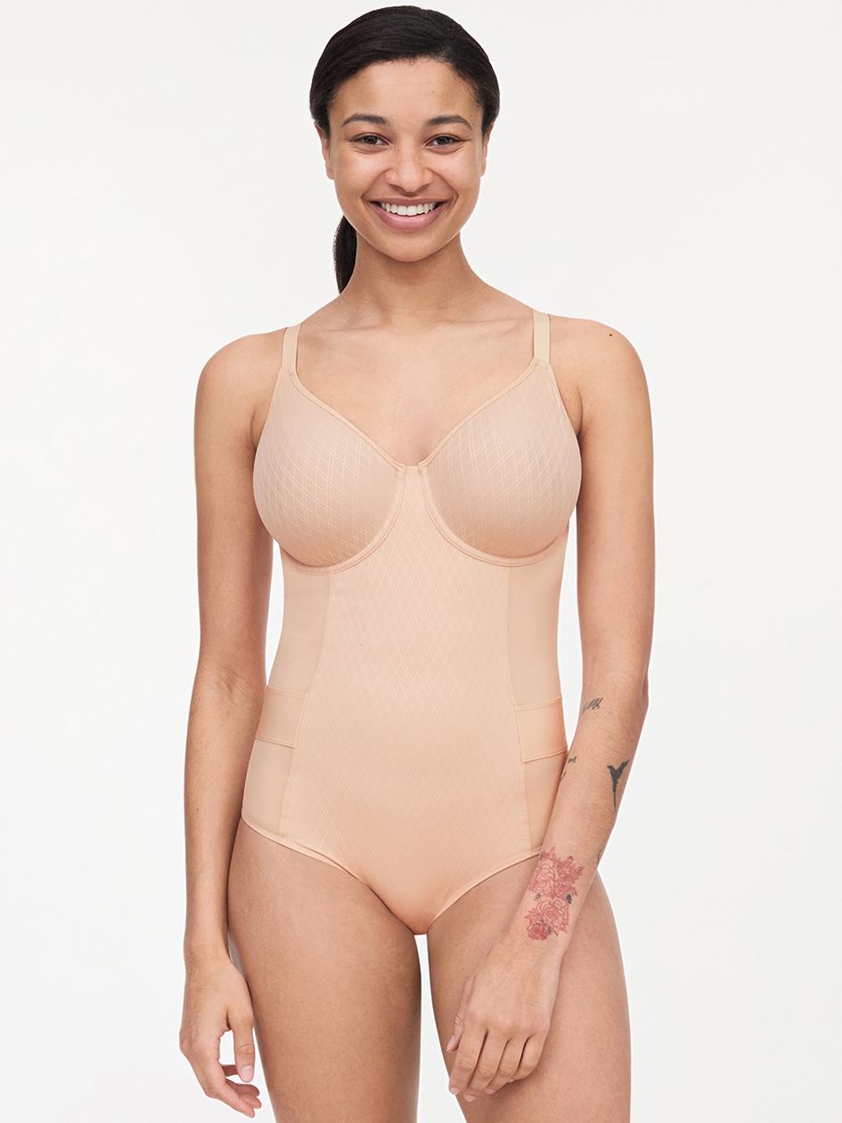 Beige Pink Women Chantelle Smooth Lines Shaping Bodysuit | ORB177RH