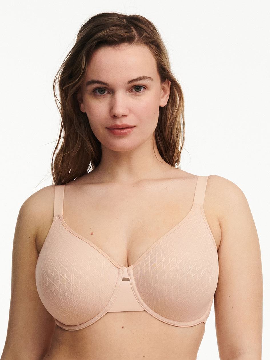 Beige Pink Women Chantelle Smooth Lines Back Smoothing Minimizer Bras | GDV7916NY