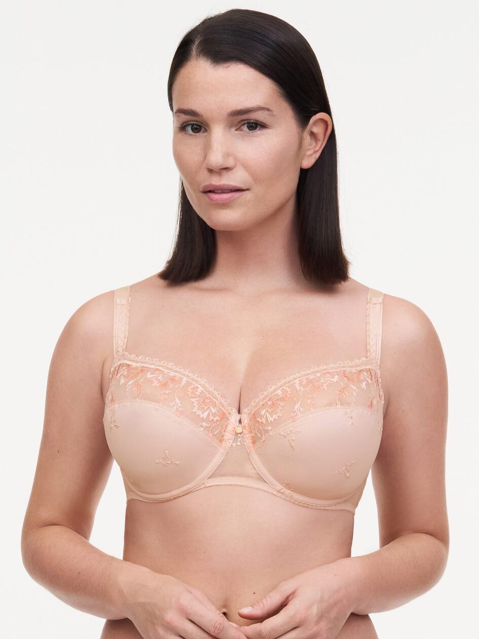 Beige Women Chantelle Every Curve Lace Full Demi Bras | QMB7029DM