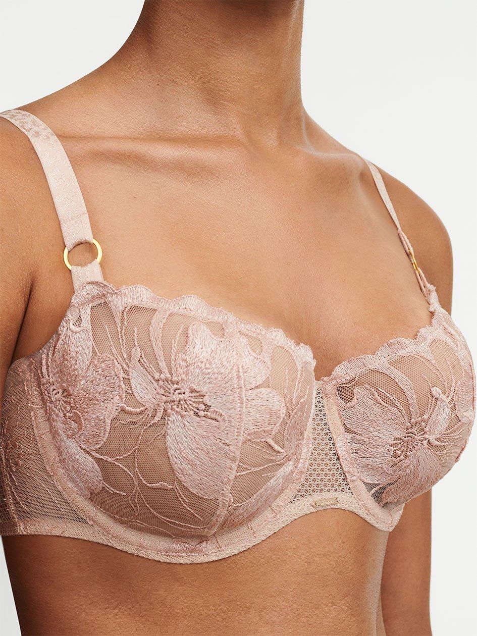 Beige Women Chantelle Fleurs Demi Bras | SLR9621BT