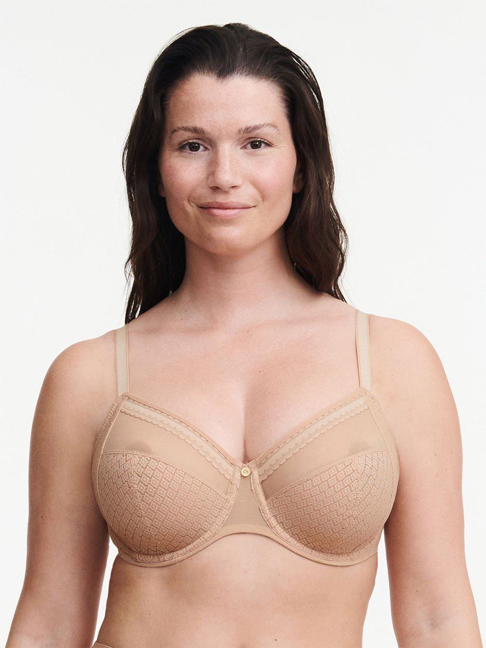 Beige Women Chantelle Lucie Lace Comfort Underwire Bras | HBI7584OA