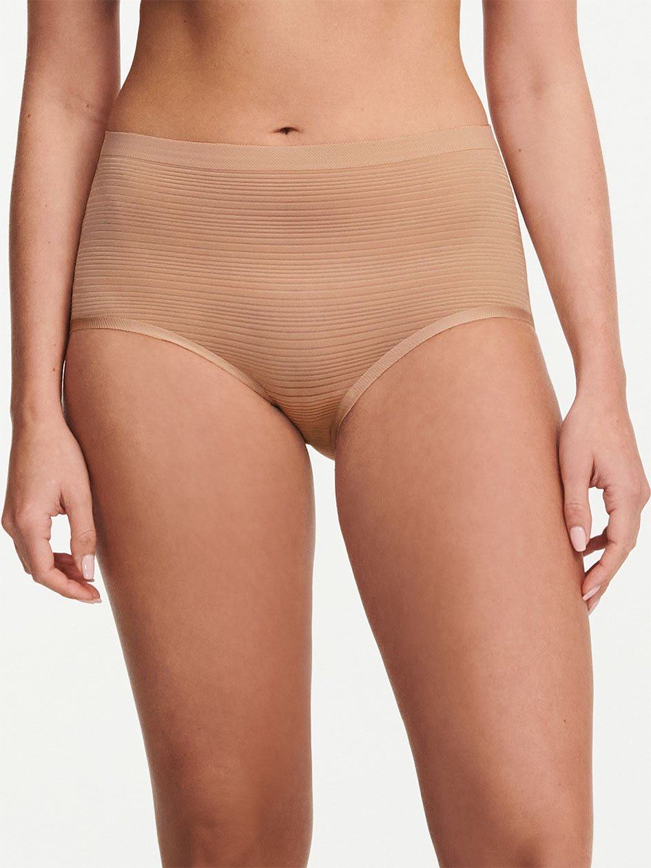 Beige Women Chantelle SoftStretch Stripes Briefs | TSR4794IV