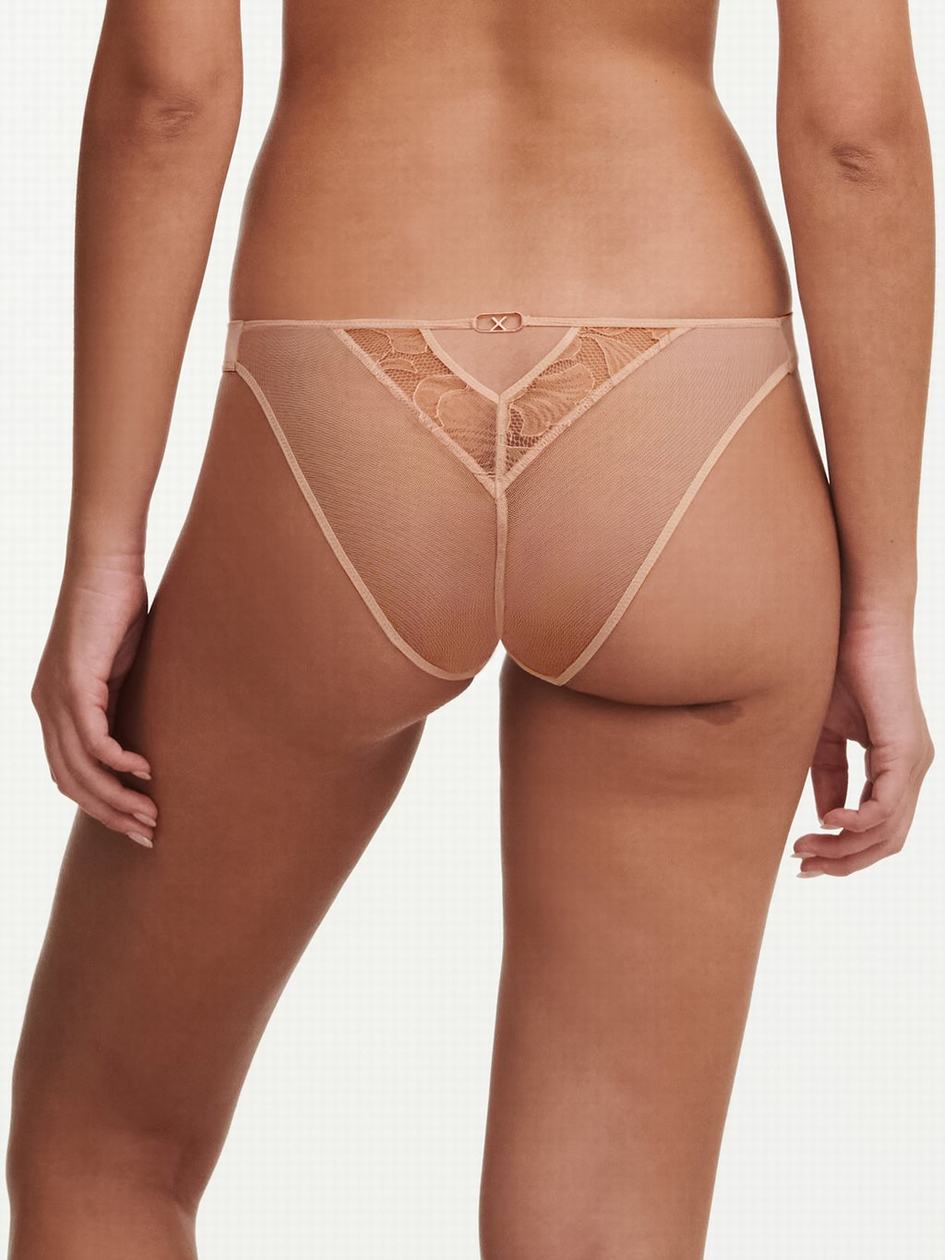 Beige Women Chantelle Xtravagant Lace Bikini Panty | UMH8486OO