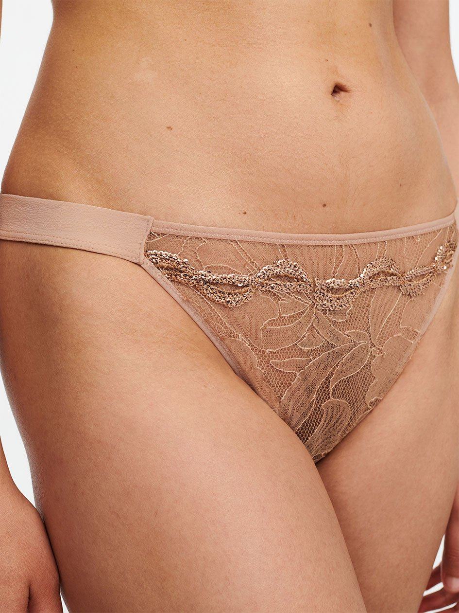 Beige Women Chantelle Xtravagant Lace Thong Panty | PRD747WD