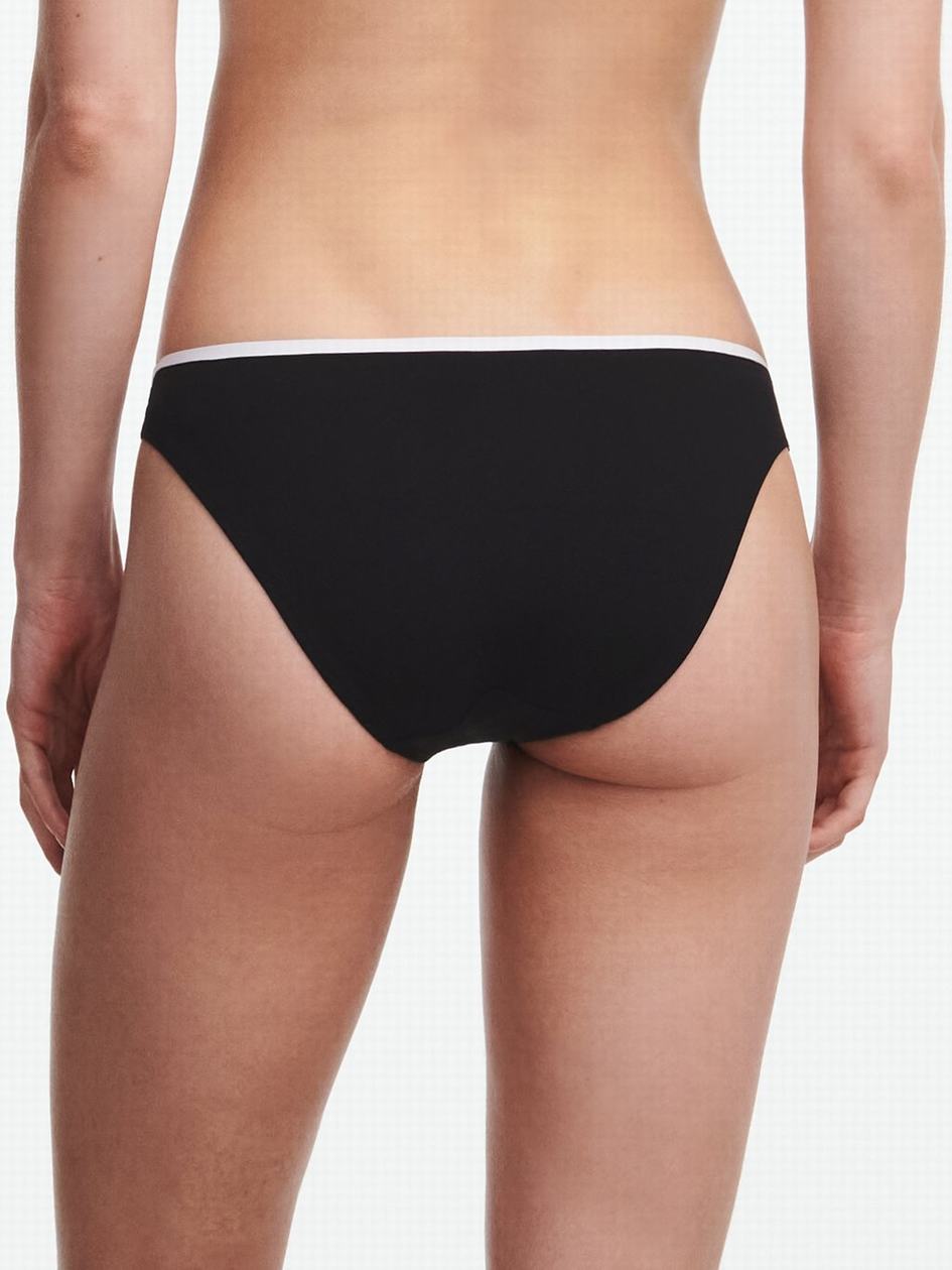 Black White Women Chantelle Authentic Swim Bikini Bottoms | WFF1524UY