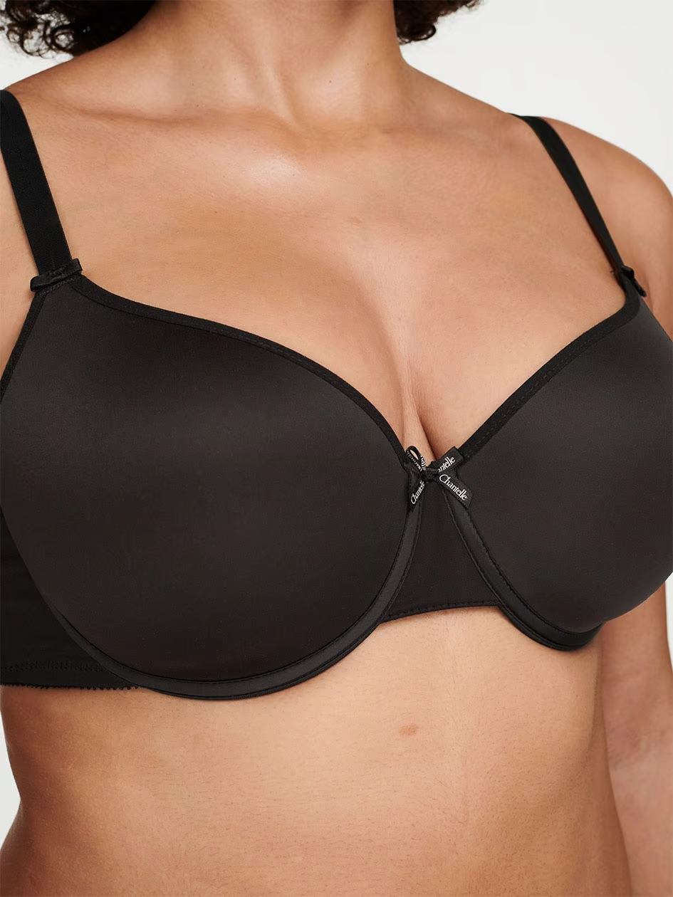 Black Women Chantelle Basic Invisible Smooth Support T-Shirt Bra | QXR2971ID