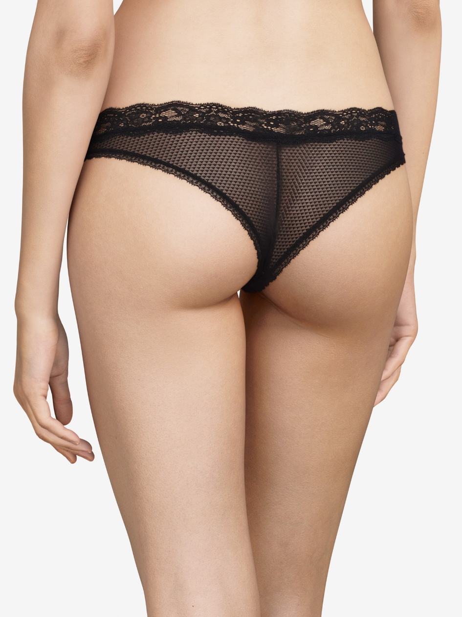 Black Women Chantelle Brooklyn Thong Panty | TDQ1477ZM