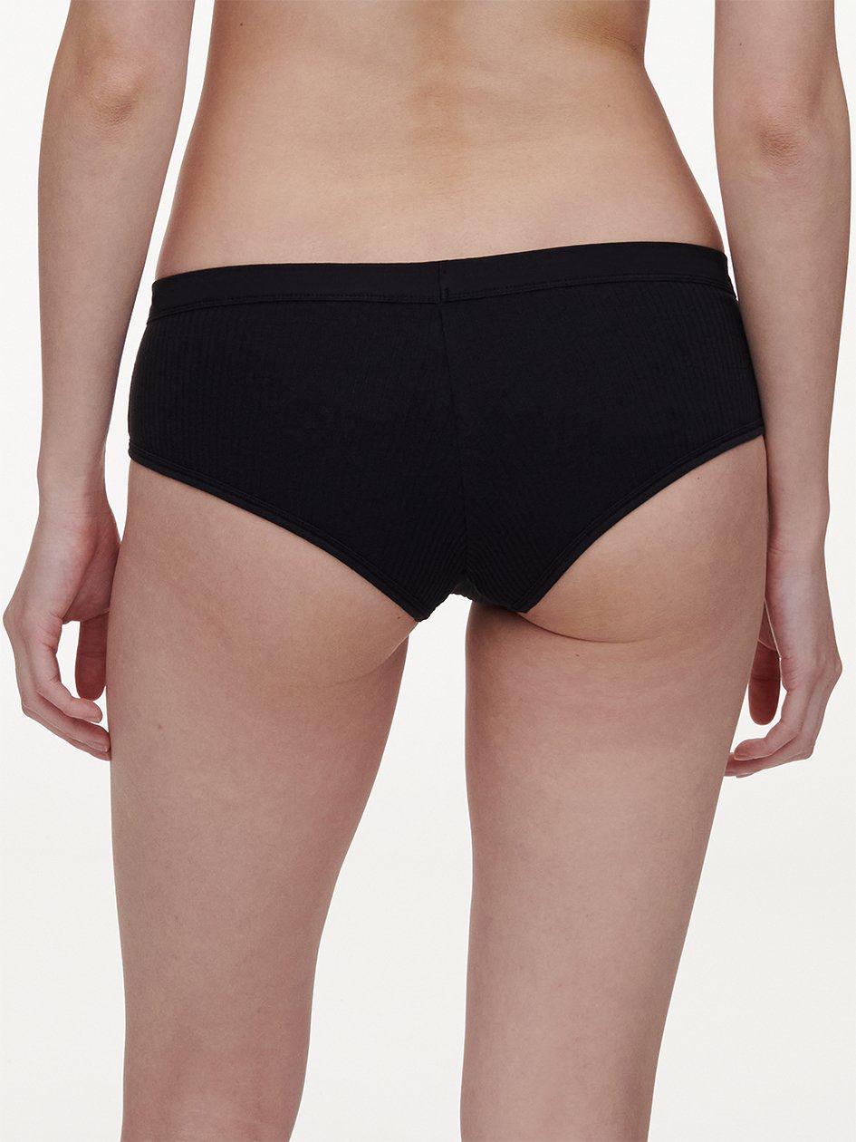 Black Women Chantelle Cotton Comfort Hipster Panty | ZCN6371PI