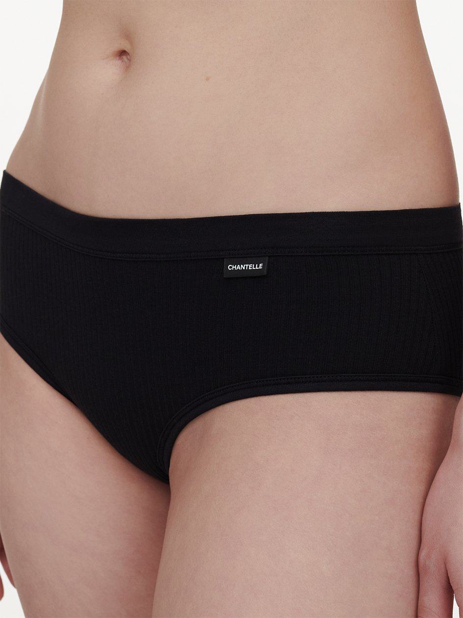 Black Women Chantelle Cotton Comfort Hipster Panty | ZCN6371PI