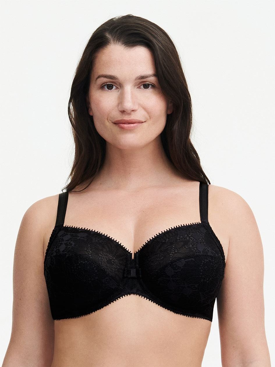 Black Women Chantelle Day to Night Full Coverage Unlined Bra | RSF3571NQ