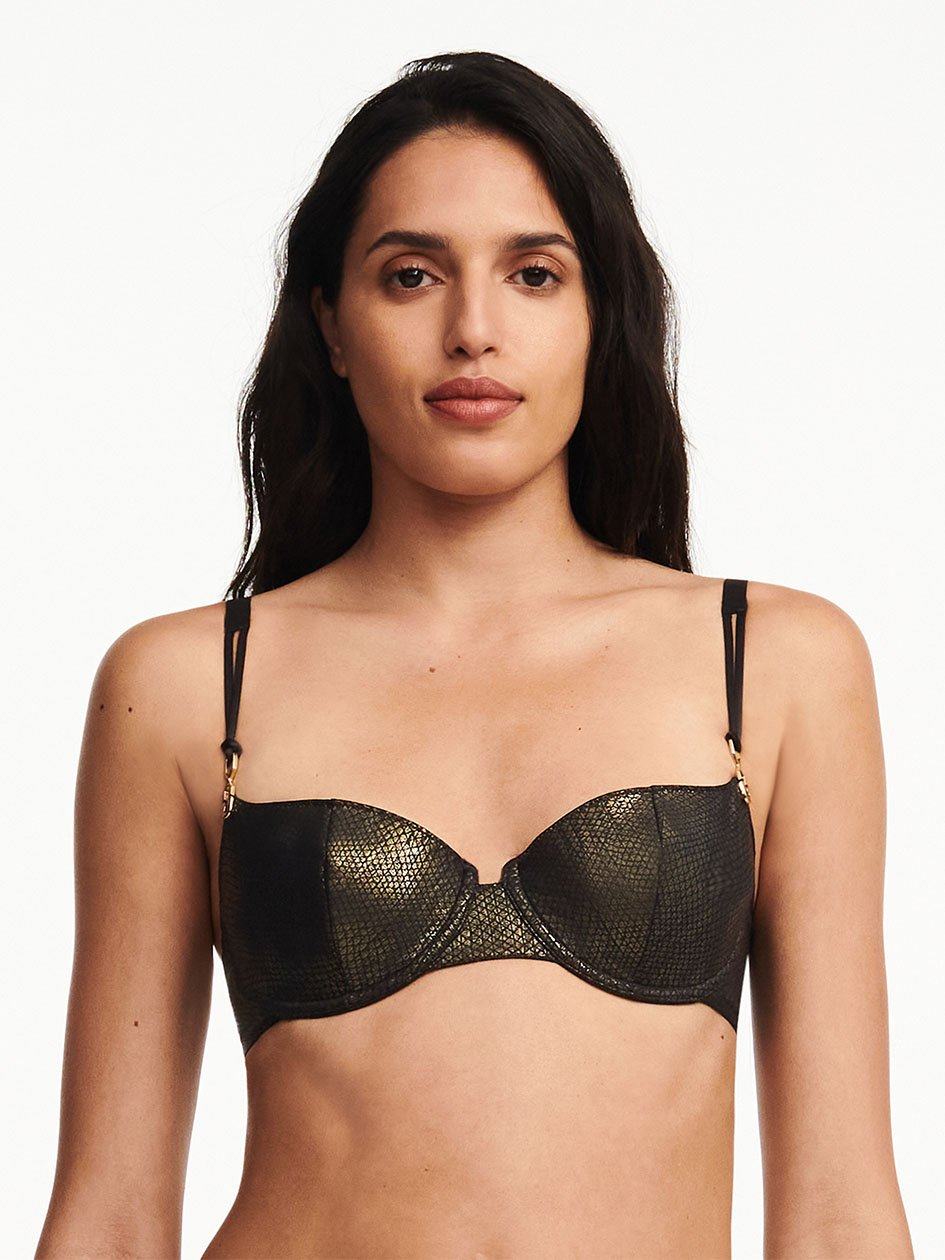 Black Women Chantelle Demi Unlined Bra | CZV5083MF