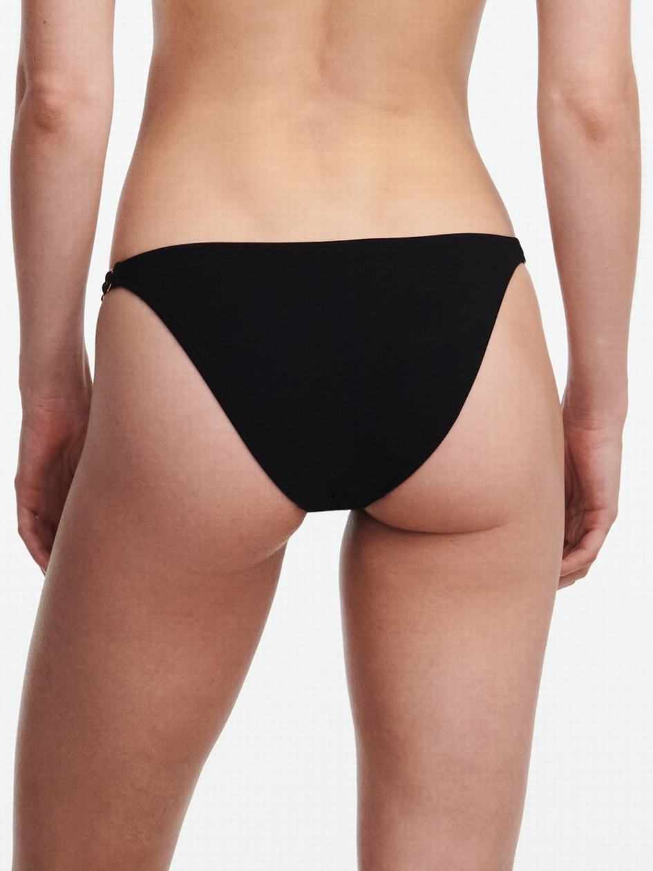 Black Women Chantelle Emblem Swim Bikini Bottoms | MLH9821MS