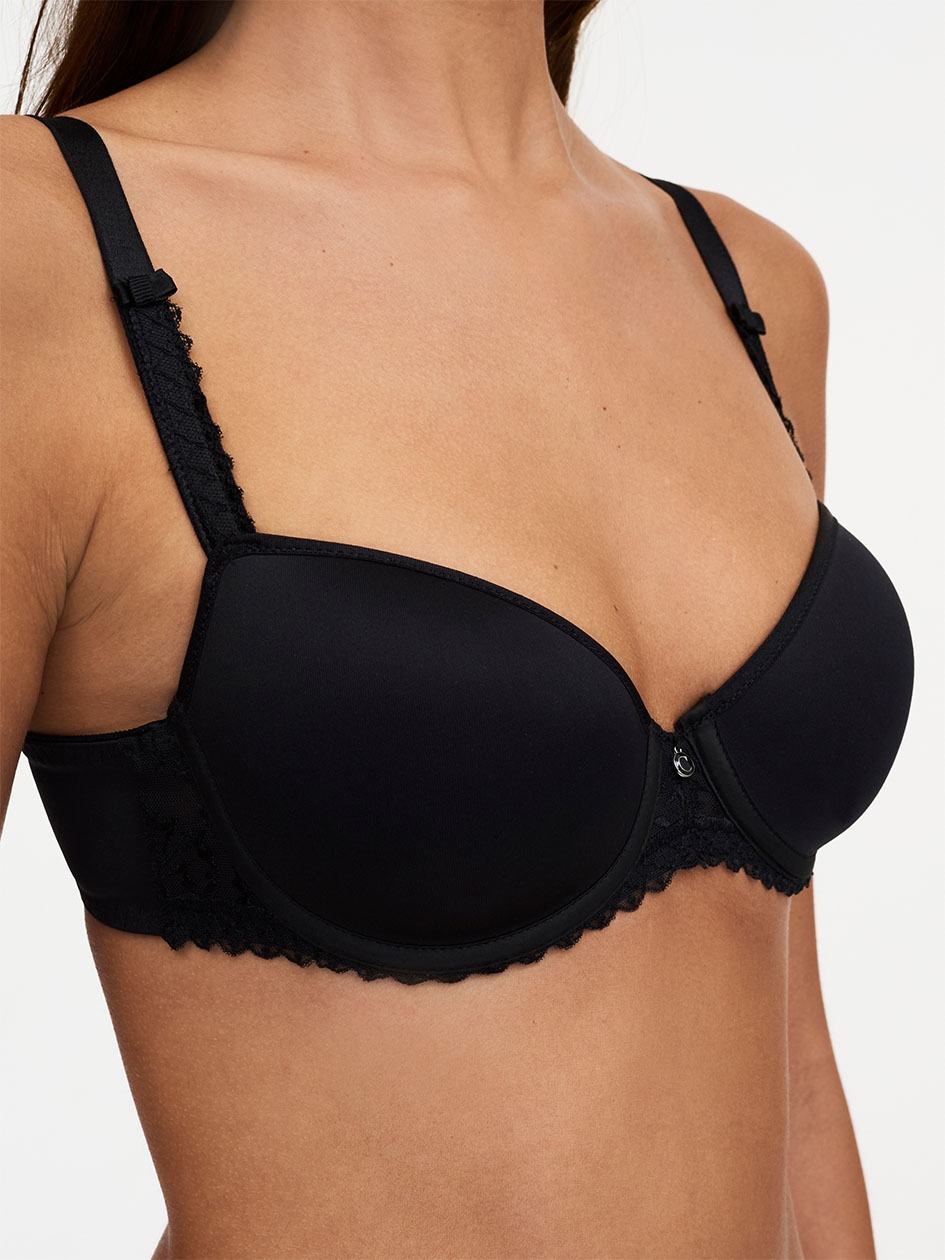 Black Women Chantelle Every Curve Demi Memory Foam Bras | URN5071YJ